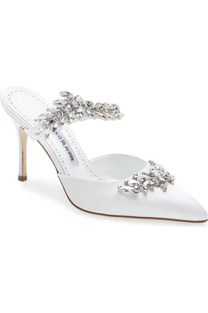 Manolo Blahnik Lurum Crystal Leaf Mule in at Nordstrom, Size 5Us