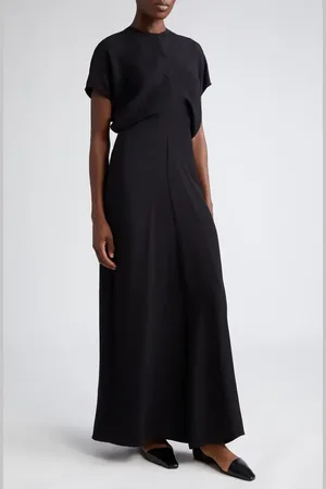 Totême Blouson Bodice Satin Maxi Dress in at Nordstrom, Size 2 Us