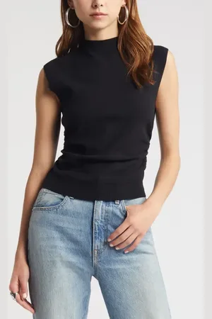 Open Edit Ruched Cap Sleeve Sweater in at Nordstrom, Size Small