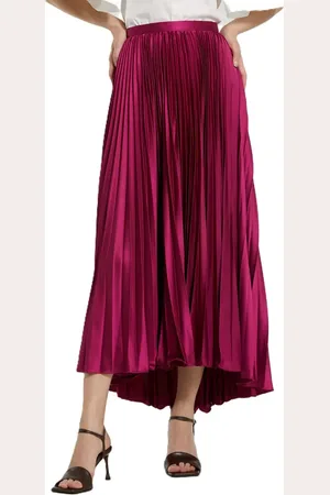 Mac Duggal Long Pleated Satin Evening Skirt in at Nordstrom, Size Medium