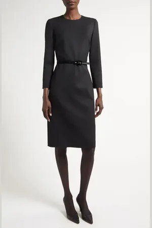 The Row Angeline Belted Double Face Stretch Wool Sheath Dress in at Nordstrom, Size 2