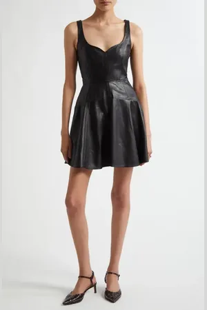 ULLA JOHNSON Thais Sleeveless Leather Minidress in at Nordstrom, Size 6