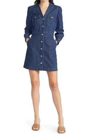 Rails Lisette Long Sleeve Denim Shirtdress in at Nordstrom, Size Xx-Small
