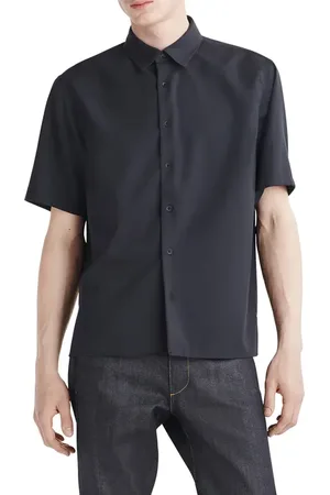 RAG&BONE Dalton Wool Blend Crepe Short Sleeve Button-Up Shirt in at Nordstrom, Size Medium