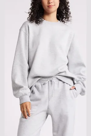 BP. Fleece Detail Oversize Crewneck Sweatshirt in at Nordstrom, Size X-Small