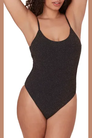 Andie The Liku Metallic One-Piece Swimsuit in at Nordstrom, Size Large
