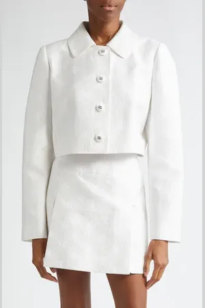 Dolce & Gabbana DG Logo Quilted Jacquard Crop Jacket in at Nordstrom, Size 6 Us