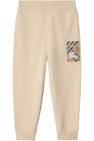 Burberry Check Label Cotton Jogging Pants in at Nordstrom, Size 10