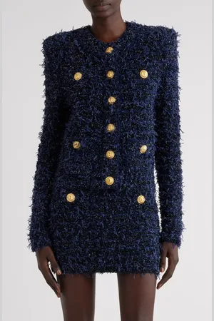 Balmain Four-Pocket Tweed Jacket in at Nordstrom, Size 10 Us