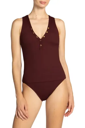 Robin Piccone Amy Ribbed Tankini Top in at Nordstrom, Size X-Small