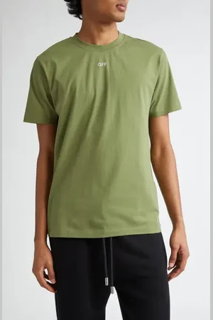 OFF-WHITE Stitch Arr Slim Embroidered T-Shirt in at Nordstrom, Size Small