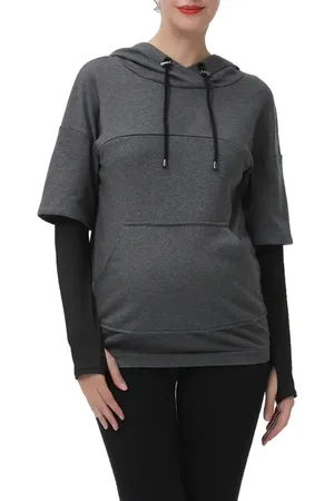 Kimi and Kai Bobo Layered Sleeve Maternity/Nursing Hoodie in at Nordstrom, Size X-Small