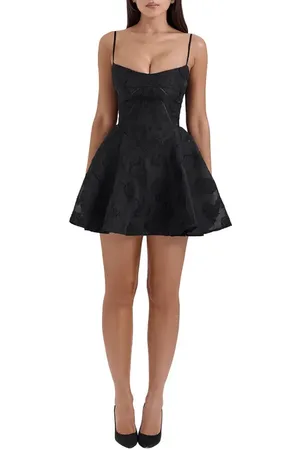 House Of Cb Serenita Jacquard Fit & Flare Cocktail Minidress in at Nordstrom, Size Large Long