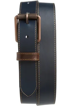 Johnston & Murphy Contrast Stitch Calfskin Belt in at Nordstrom, Size 42