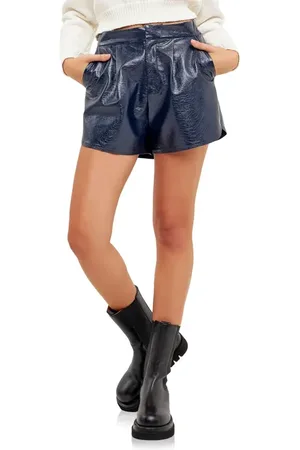 Grey Lab Shiny Faux Leather Shorts in at Nordstrom, Size X-Small