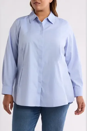 Foxcroft Cici Tunic Blouse in at Nordstrom, Size 14W