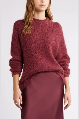 Open Edit Marled Mock Neck Sweater in at Nordstrom, Size Small