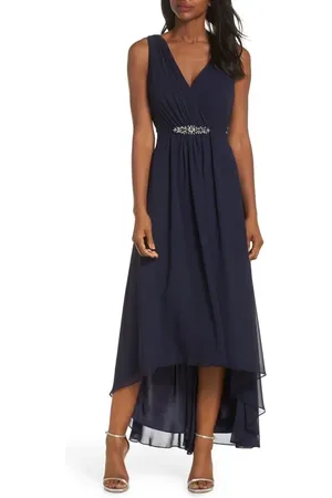 Eliza J Embellished High/Low Chiffon Dress in at Nordstrom, Size 8
