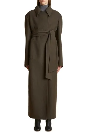 Khaite Lea Oversize Long Wool Coat in at Nordstrom, Size Small