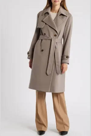 Fleurette Paxton Wool Trench Coat in at Nordstrom, Size 8