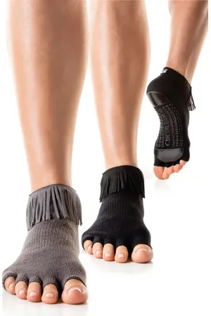 Arebesk Assorted 2-Pack Fringe Open Toe Grip Socks in at Nordstrom, Size Small