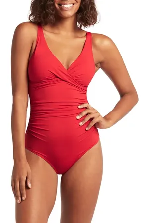SEA LEVEL Cross Front One-Piece Swimsuit in at Nordstrom, Size 4 Us