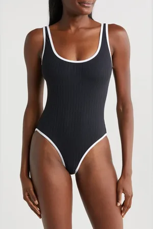 Solid Annemarie Rib One-Piece Swimsuit in at Nordstrom, Size Large