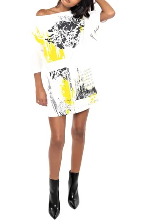 DAI MODA Unity Abstract Print Cotton Blend T-Shirt Dress in at Nordstrom, Size X-Large