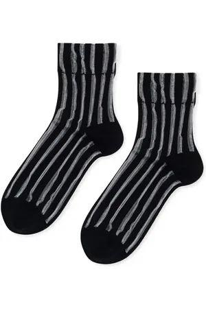 hansel from basel Mykonos Stripe Sheer Crew Socks in at Nordstrom