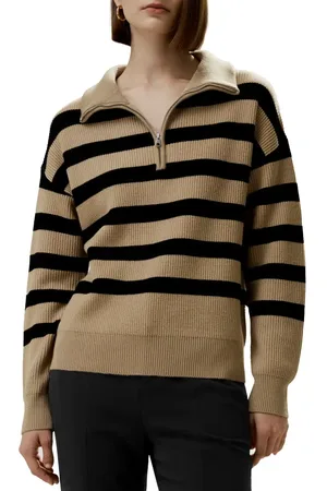 Lilysilk Collared Quarter-Zip Wool Sweater in at Nordstrom, Size Large