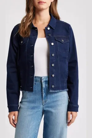 NIC+ZOE Essential Fray Hem Denim Jacket in at Nordstrom, Size X-Small