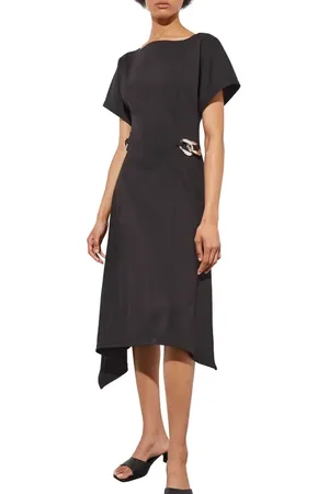 Ming Wang Asymmetric Midi Dress in at Nordstrom, Size Xx-Small