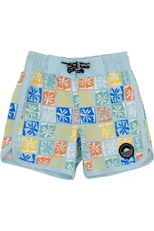 Feather 4 Arrow Palm Check Board Shorts in at Nordstrom, Size 12-18M