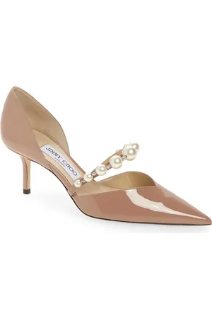 Jimmy Choo Aurelie Imitation Pearl Strap Pointed Toe Pump in at Nordstrom, Size 9Us