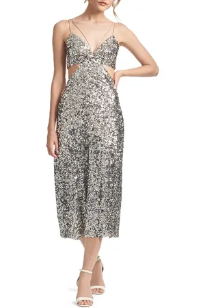 Sachin & Babi Roux Sequin Cutout Midi Dress in at Nordstrom, Size 10