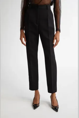 Dolce & Gabbana Pleated Virgin Wool & Silk Blend Ankle Straight Leg Trousers in at Nordstrom, Size 0 Us