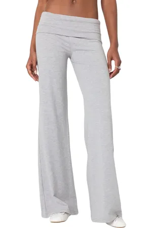 Edikted Wide Leg Foldover Pants in at Nordstrom, Size Large