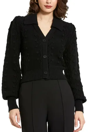 Mac Duggal Bobble Knit Button Up Cardigan in at Nordstrom, Size X-Large