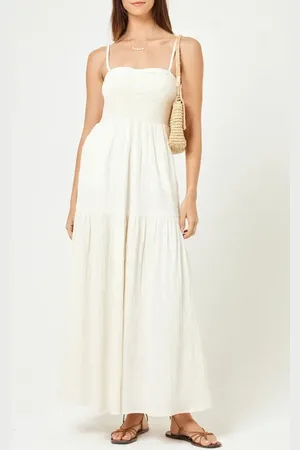 L*Space Mallorca Smocked Cover-Up Maxi Dress in at Nordstrom, Size Medium