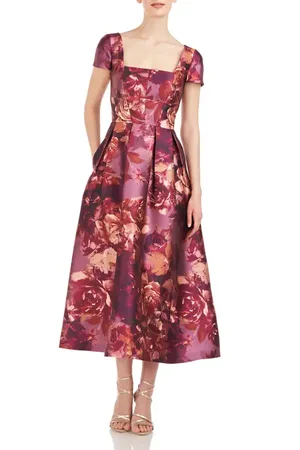 Kay Unger Tierney Floral Midi Dress in at Nordstrom, Size 2