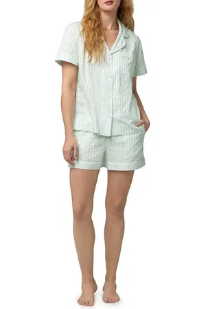 BedHead 3D Stripe Organic Cotton Sateen Short Pajamas in at Nordstrom, Size Small