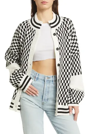 Dressed in Lala Get What I Want Grandpa Check Cardigan in at Nordstrom, Size Small