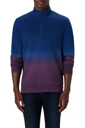 Bugatchi Comfort Ombr?? Quarter Zip Pullover in at Nordstrom, Size Large