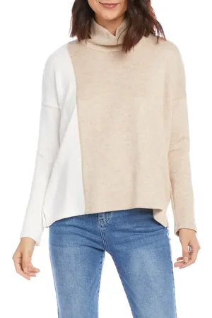 Karen Kane Colorblock Turtleneck Sweater in at Nordstrom, Size X-Small