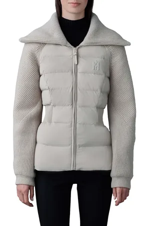Mackage Foxy Mixed Media Quilted Down Jacket in at Nordstrom, Size X-Large