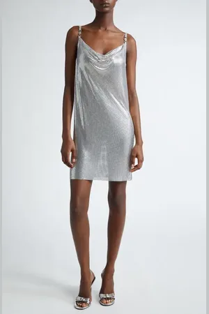 VERSACE Aluminum Mesh Cocktail Dress in at Nordstrom, Size 0 Us