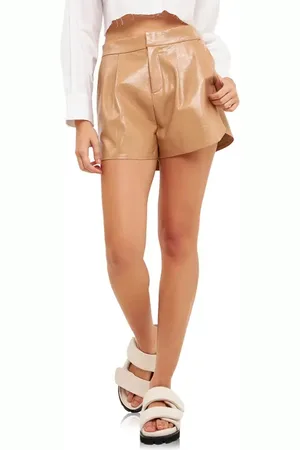 Grey Lab Shiny Faux Leather Shorts in at Nordstrom, Size X-Small