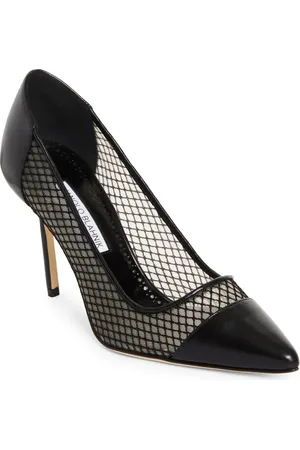 Manolo Blahnik Capcourme Mesh & Leather Pump in at Nordstrom, Size 12Us