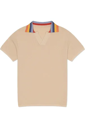 MAVRANS Stripe Accent Johnny Collar Polo Sweater in at Nordstrom, Size X-Large