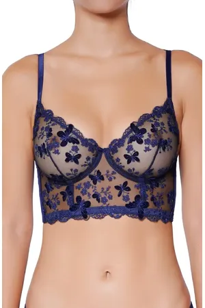 Huit Papillion Embroidered Underwire Bustier in at Nordstrom, Size 34B